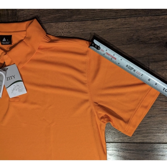 Zity Mens Polo Size XL Bright Orange NWT High Function Temp Control Muscle Move - Picture 9 of 16